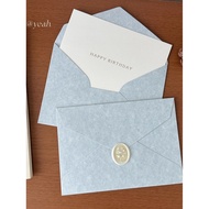 Haze Blue Envelope Letter Paper Set ins Style High-End Feeling Lacquer Envelope Letter Paper Set Ret