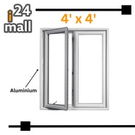 Aluminium Casement Window With Glass House Top Hung Window / Tingkap Rumah 4Ft x 4Ft