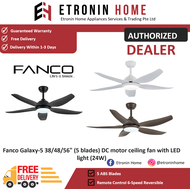 Fanco Galaxy-5 38/48/56 (5 blades) DC motor ceiling fan with LED light (24W)