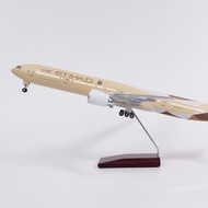 HOT DEALAttihad Airline B777 Etihad Airline47cm with Wheels Resin Material Airplane ModelHT99 FBE6
