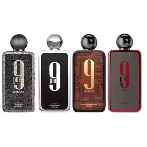 Afnan 9 PM Collection Eau de Parfum Spray For Unisex , Night Out Rebel Elixir 3.4 Oz / 100 ML Long-L