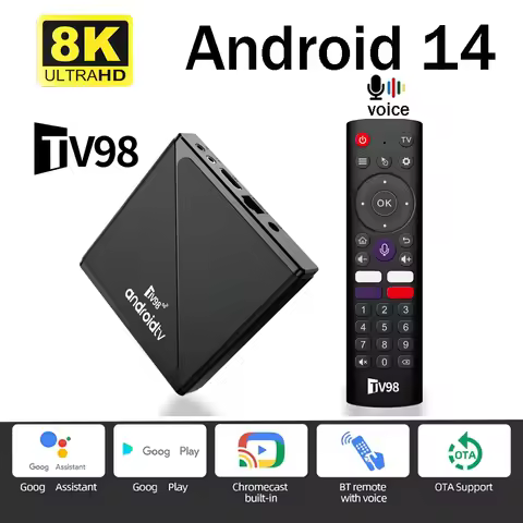 TV98 ATV PRO TV Box Android 2GB 16GB BT 5.0 Smart IPTV BOX Allwinner H313 Quad Core Android 14 WiFi