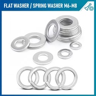 M6-M8 10pcs Flat Washer Spring Washer