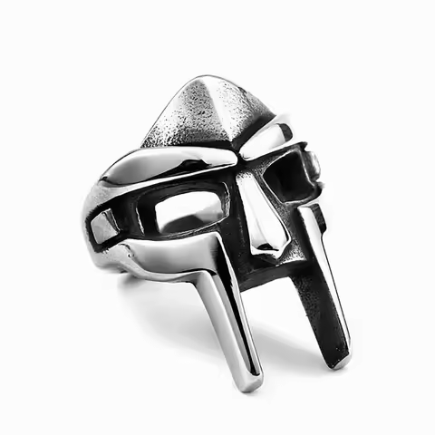 Gothic Vintage Classic Mf Doom Mask Rings Punk Egyptian Pharaoh Stainless Steel Ring For Men Boys Fa