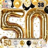 50th 60th 70th Birthday Party Decoration Black Gold Balloon For Anniversary Birthday Party Supplies