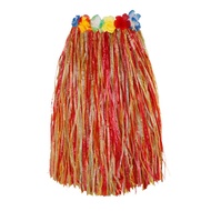 Hawaiian Dress Skirt Hula Grass Skirt With Flower Accessories Adult Lady Costume