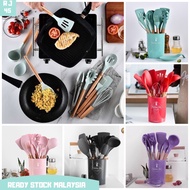 Ready Stock Malaysia 12Pcs Set Memasak Kitchen Tools Cookware Silicon