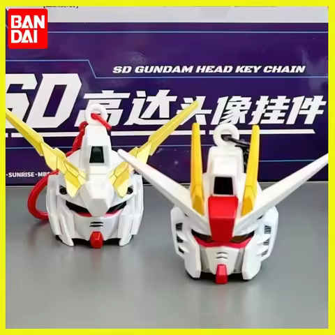 Bandai Sd Gundam Head Key Chain Series Genuine In Stock Blind Box Trendy Toys Mini Luminous Statue K