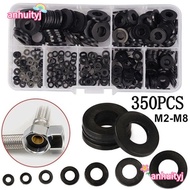 AHTY 350pcs Washer Assortment Kit Home Improvement Black Gasket M2 M2.5 M3 M4 M5 M6 M8