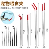 QSHL Reptile Feeding Tongs with Silicone Tips Turtle Frog Axolotl Gecko Terrarium Safe Rubber Head T