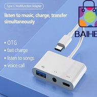 BAIHEE Type-C to 3.5m Professional Headphone 3 in 1 Audio Converter