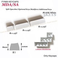 Fynmi PBT MDA/SA/Cherry 3U/2U/1.25/2.25/2.75U Split Spacebar keys Blank White Optional Keys PBT Keyc