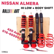 NISSAN ALMERA N17 ADJUSTABLE HI LOW BODY SHIFT ABSORBER + SPRING SET RALLIART N17 NISMO IMPUL