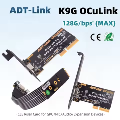 K9G F4Q OCuLink to PCI-E X16 Graphics Card GPU Dock PCIe 5.0 X4 Gen 5 eGPU Accessories ATX Power Bra