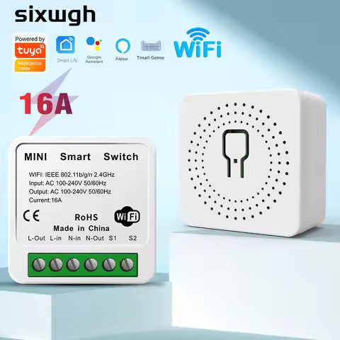 16A Tuya WiFi Smart Switch Circuit Breaker Switch Support Smart Life App Compatible with Alexa and G