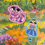 Alice Cheshire Doodle Glitter Sticker