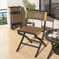 Rattan chair leisure small stool Simple back chair woven small rattan chair rattan chair chair folding chair outdoor leisure chair