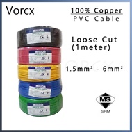 Loose CUT [SIRIM] Million PVC Insulated Cable Full Copper 1 Meter 1.5 / 2.5 / 4 / 6 mm