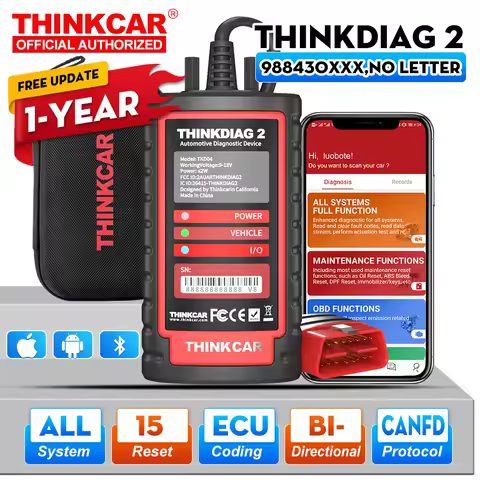 2026 Thinkcar ThinkDiag 2 Ediag Plus ALL Software Canfd Protocol 15 Reset OBD2 Diagnostic Tool Bi-Di