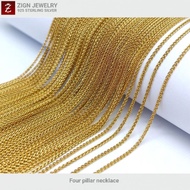 Zign Jewelry สร้อยอิตาลี่ NSY0010 (ITALY 925)  สร้อยเงินแท้ สีทอง18K ลายสี่เสา รุ่นเล็ก