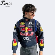 PANDA Red Bull F1 Embroidery Racing Suit Long Sleeve Vintage Motorcycle Jacket Coat For Woman