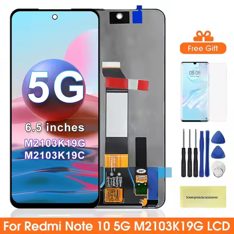 6.5" Screen for Xiaomi Redmi Note 10 5G Lcd Display Digital Touch Screen with Frame for Redmi Note 1