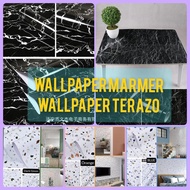 LUCKY CAT - WALLPAPER KERAMIK MARMER | WALLSTICKER GLOSSY MARBEL | STIKER DINDING TERAZO | HIASAN TE