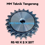 Sprocket RS 40 x 2 x 20 T Gear RS 40-2x20T Double Chain Gear Z 20T 20 T RS40 -2 40Z20 40x2x20T 40-2 