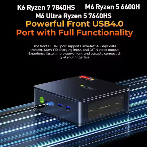 GMKtec Gaming Mini PC K6 M6 Ultra AMD Ryzen 7 7840HS 5 7640HS 6600H USB4 2*DDR5 2*2.5G Windows 11 NU