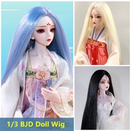 60cm Doll's Wig White/black Straight Wigs Fit To 1/3 Bjd Doll Head Circumference 20-23cm Net Cover D