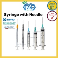 Syringe Picagari Luer Lock With Needle MDA 1/3/5/10 mL CC 21G 23G 25G