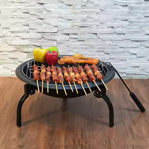 Folding Multifunctional Heating BBQ Brazier Portable Outdoor BBQ Grill Grill Grill Siding Grill Tea