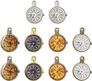Honbay 10PCS Alloy Antique Clocks Charms Pendant DIY Craft Jewelry Making Accessory