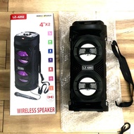 LZ-4202 4" BLUETOOTH SPEAKER WITH MIC Big Karaoke Bluetooth Speaker 10W with mic. Mic/FM/Aux/LED Lights/Portable Outdoor Party Speaker