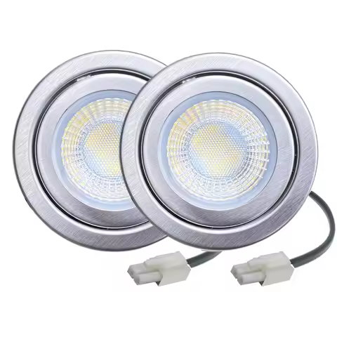 2-Piece 1.5W 68mm Kitchen Range Hood LED Light 12V AC DC Input EL Connector Frosted Glass 4000K 3000