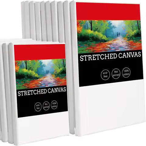 6pcs White Blank Art Board Artist Canvas Art Board Acrylic Oil Painting Wood + Cotton Painting Canva
