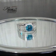 cincin lelaki permata biru aqua silver 925, cincin lelaki batu biru muda perak 925, silver 925 men r