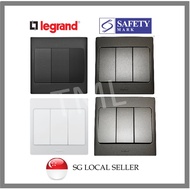 Legrand Mallia 3Gang 1Way/2Way Silver/Matt Black Triple Wall Switch 3 Gang 1 Way 2 Way