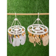 Round Socks Drying Rack 24 Clip Drying Rack Multi Clip Socks Clip Hanging Socks Baby Baby Underwear 