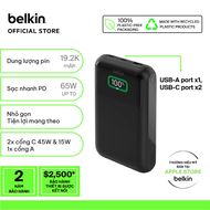 Pin sạc dự phòng Belkin Polymer Pocket Power 20000 mAh sạc nhanh 65w PD màn hình hiển thị pin