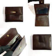 🇫🇷 Pierre Cardin France Cow Leather Vintage Wallet with Coin Pocket Compartment in Dark Brown 中古法國牛皮
