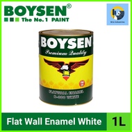 ∢ Boysen Flat Wall Enamel White B-800 1 Liter for Wood and Metal Primer Paint