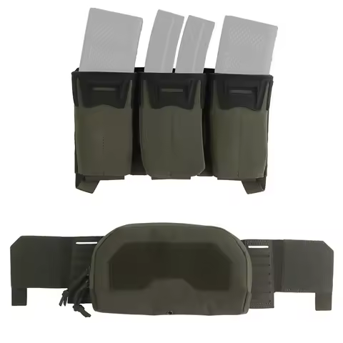 Multi-Caliber Triple Mag Pouch with 2Nd Layer Admin Pouch Mag for Glock Sub-Zero Plate Carrier MOLLE