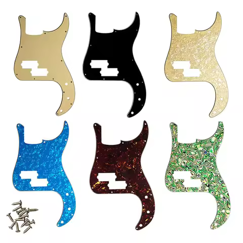 Pleroo Custom Parts 13 Holes Pickguard For Fender USA/Mexico Standard P Bass Guitar Scratch Plate Wi