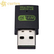 CURTES BT+AC600 WLAN Dongle, Wifi Network Adapter WiFi Receiver WLAN Dongle, Portable Network Card 6