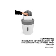 TENWIN 9008 MICROCUT LVL 5(2*10MM)/20L/6 SHTS FOR BYPASS/CREDIT CARD AUTO-FEED PAPER SHREDDER