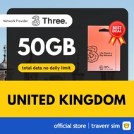 【UK Sim Card】【50GB】【✅ Hotspot】【Unlimited Calls】【United Kingdom Travel Sim Card】