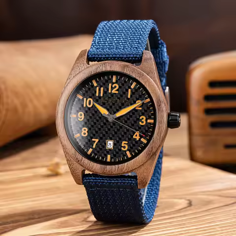 Men's Watches BOBO BIRD Wooden Case Nylon Strap Casual Wristwatch for Men Customized dopshipping