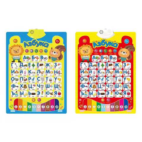 Russian Electronic Interactive Alphabet Wall Chart Talking ABC 123s Music Learning Poster for Kids R