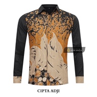 KEMEJA Original Batik Shirt With CIPTA ADJI Motif, Premium Batik Shirt For Men, Men, Men, Slimfit, Full Layer, Long Sleeve, Solo Laweyan